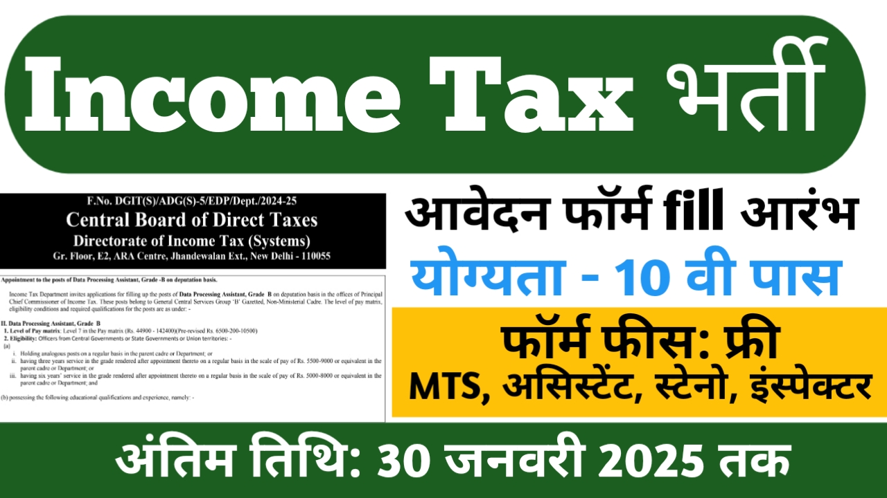 Income Tax Vacancy